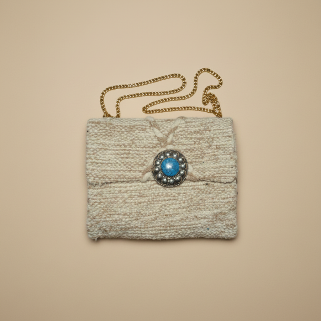 Zayn Clutch with chain strap — handmade Berber clutch by Studio Palmier