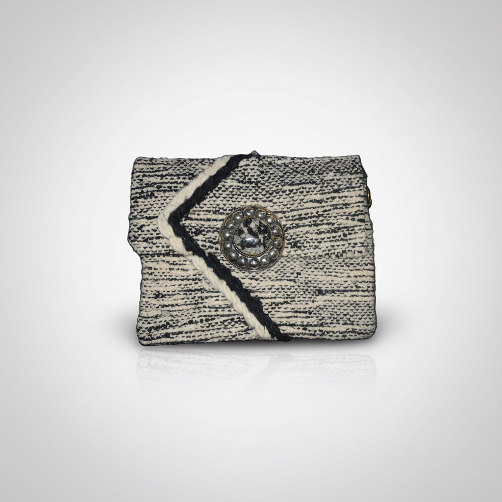 Tarifa Clutch front view — handmade Berber clutch by Studio Palmier