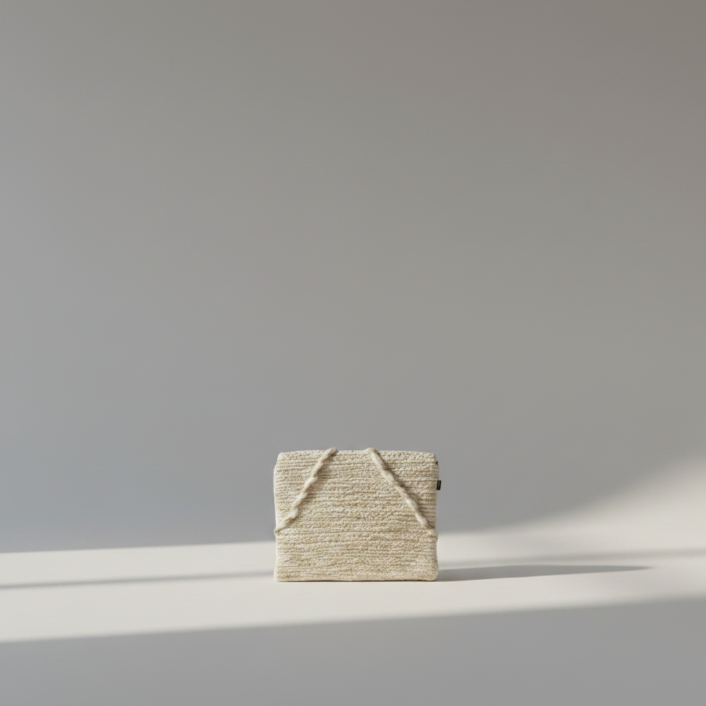Zayn Clutch back view — handmade textured Berber clutch by Studio Palmier